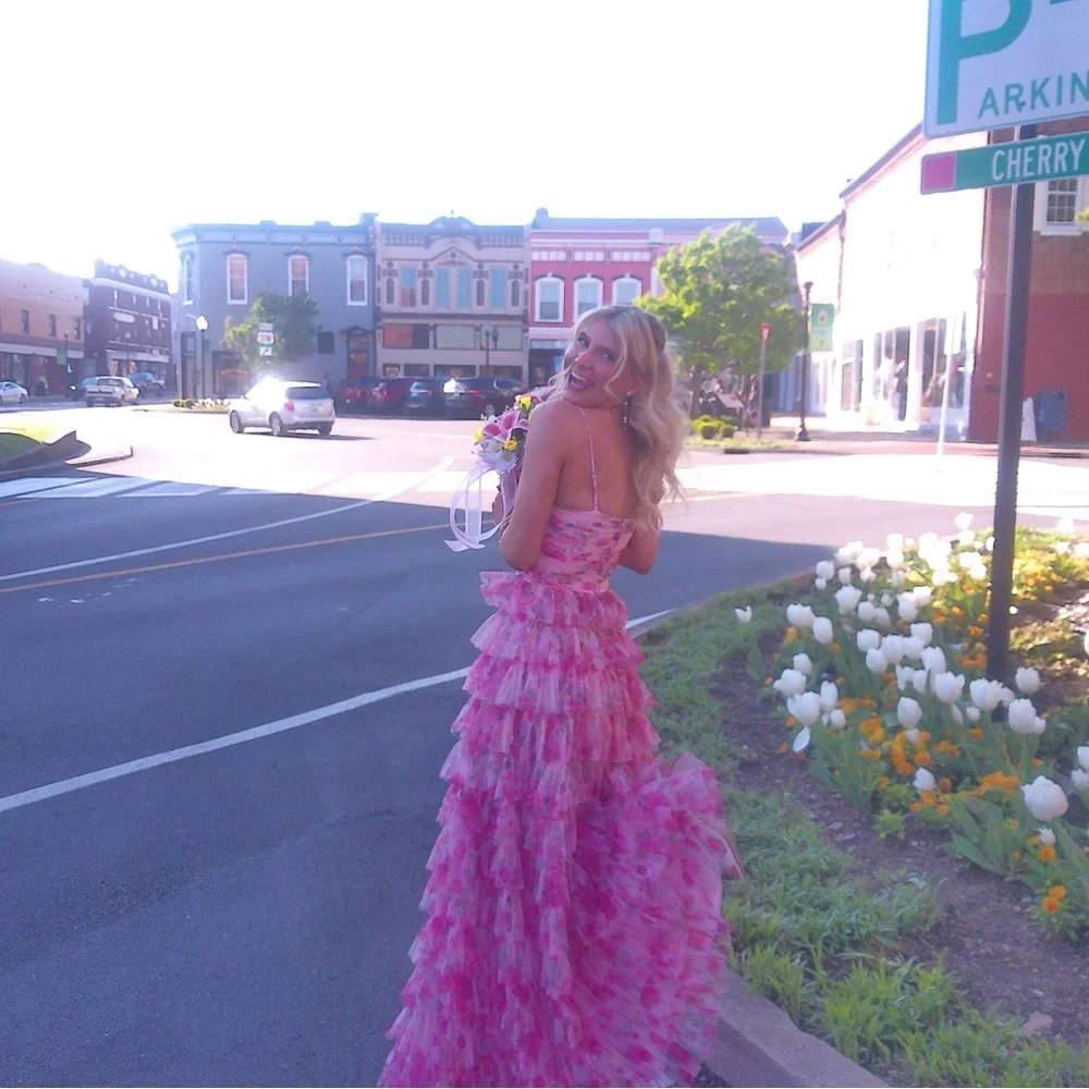 Pink Ruffled Gown - Picture 3 of 3